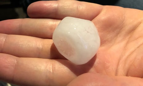 Hailstones the size of golf balls pounded Sydney on Thursday. 