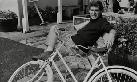 James Roose-Evans relaxing outside Hampstead theatre club in 1966.