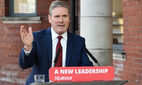 Keir Starmer delivers his keynote speech at the Labour party’s 2020 conference at the Danum Gallery, Library and Museum in Doncaster.