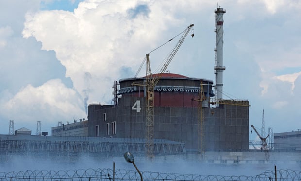 The Zaporizhzhia nuclear power plant outside the Russian-controlled city of Enerhodar Ukraine