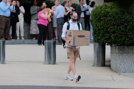 A man carrying a box