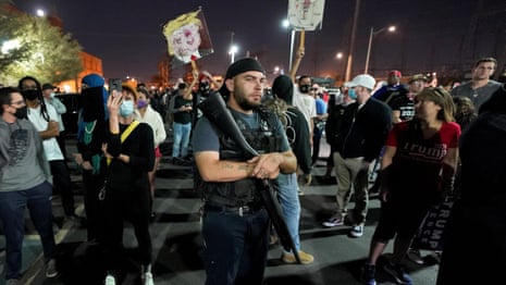 Protesters gather outside election centre in Phoenix as Biden's Arizona 'win' challenged – video