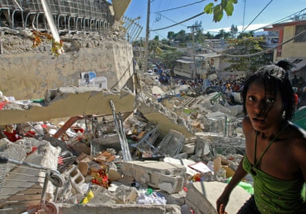 Rubble in Port-au-Prince from earthquake 2010.