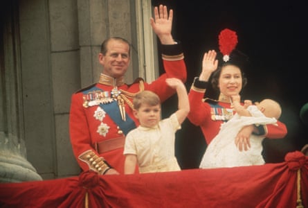 The Queen and the Duke of Edinburgh with Prince Andrew and Prince Edward during the Trooping of the Colour ceremony in 1964.