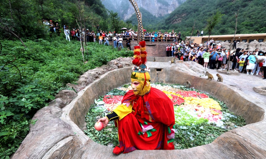 A man dressed as the Monkey King in China