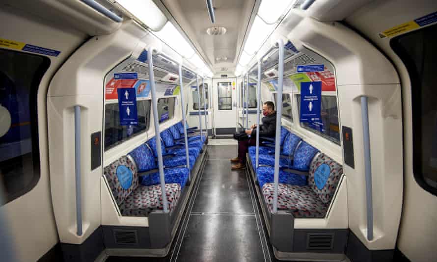 London rush hour, during one of the lockdowns