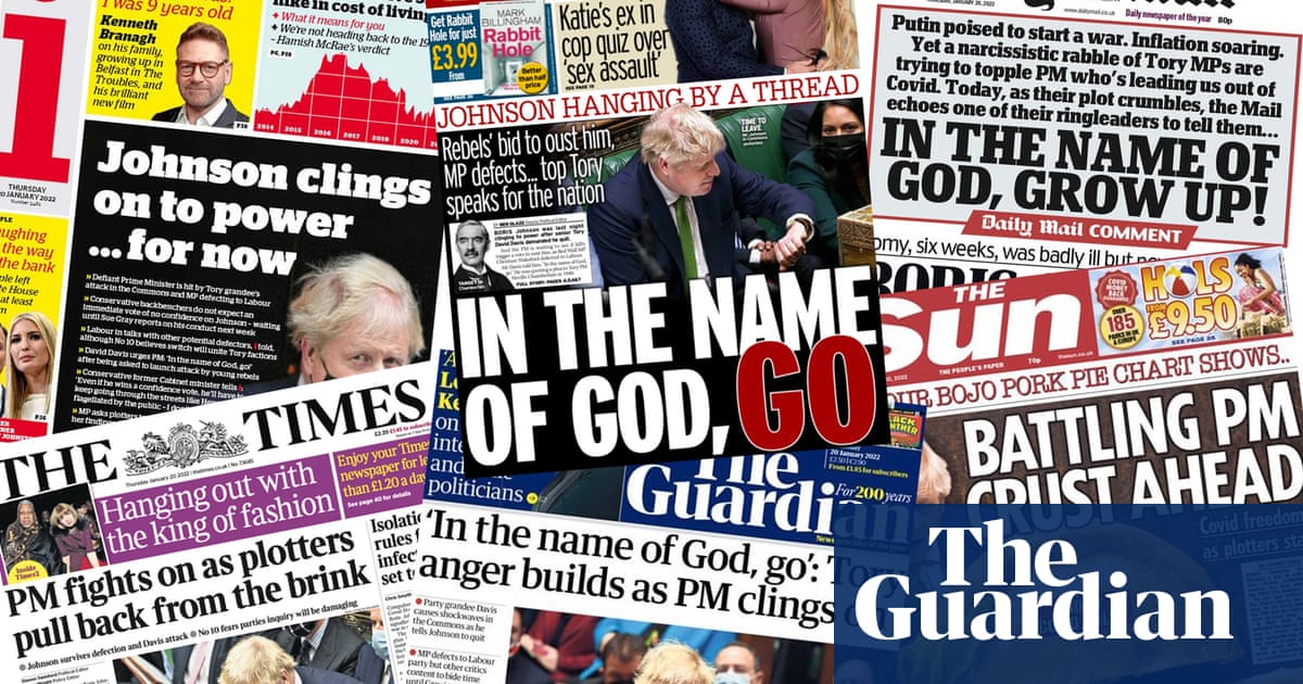 ‘Hanging by a thread’: what the papers say about Johnson’s fight to stay in power