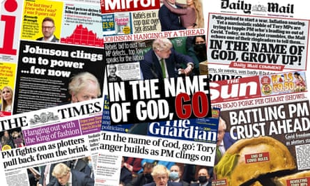 UK newspaper front pages on Thursday 20 January 2022