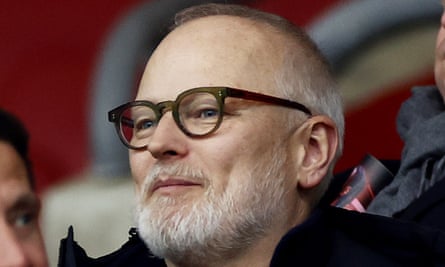 Co-owner Jason Stockwood watches Grimsby Town beat Southampton.