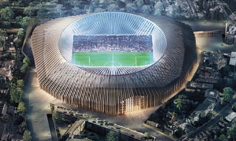 A computer-generated image of what the new Chelsea stadium will look like.