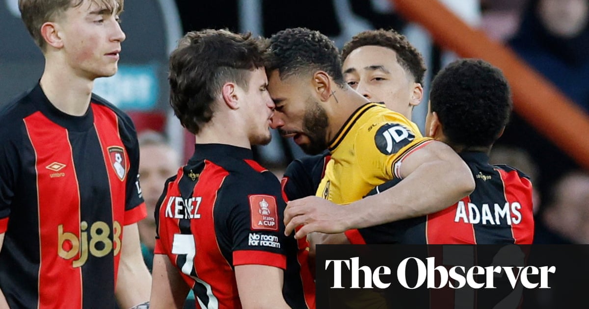 Wolves' Cunha sent off for head-butt as Bournemouth edge home on penalties