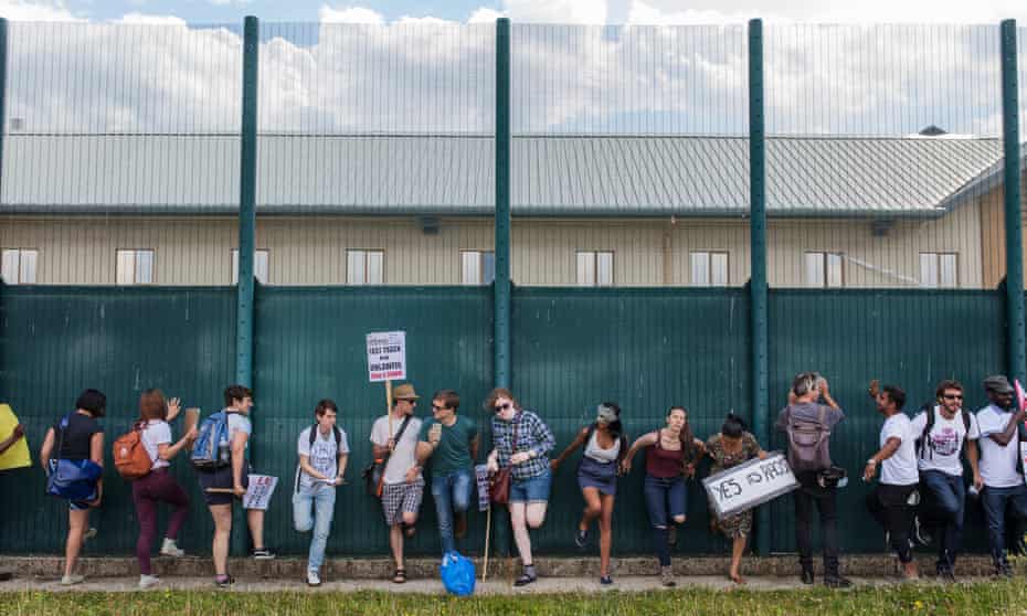 A demonstration at Yarl’s Wood immigration removal centre