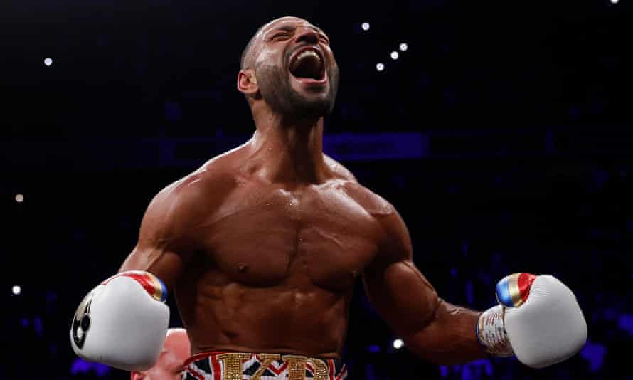 Kell Brook shows his delight after the fight.
