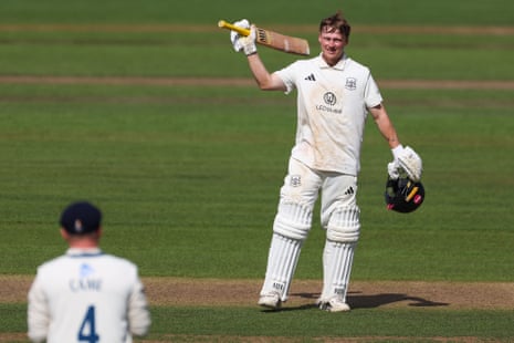 Miles Hammond celebrates his century
