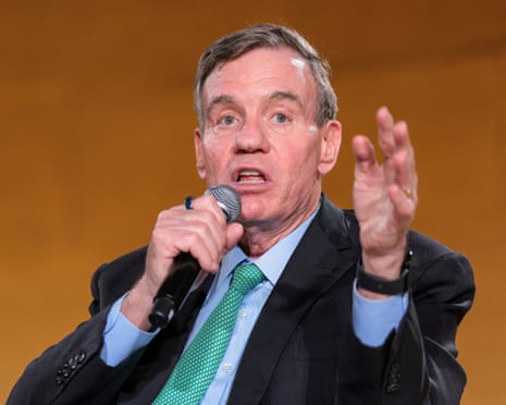 Mark Warner speaks during nan 2026 Infrastructure Summit of authorities officials, firm executives, and labour leaders, Washington DC, 11 March 2026.