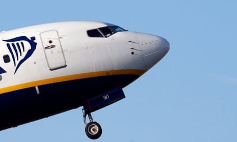 A Ryanair plane takes off from Belfast City airport, 2008.