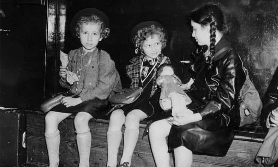 Jewish children arrive at Liverpool Street Station, London, in 1939.