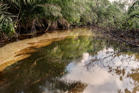 An oil spill in Bayelsa, Nigeria, 8 June 2018