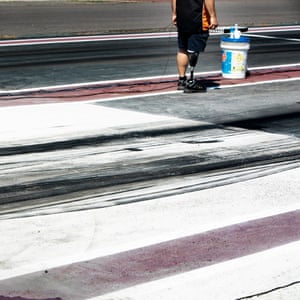 A member of staff at the track.