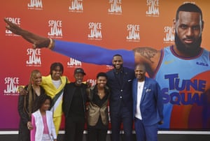 LeBron James and cast of Space Jam: A New Legacy at the movie’s LA premiere