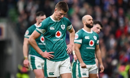 Sam Prendergast reacts with dismay