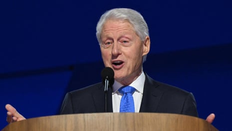 Bill Clinton brings Trump zingers in Democratic convention speech – video