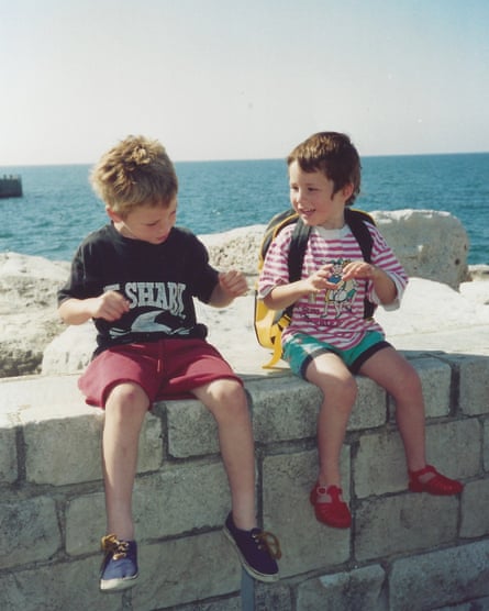 Zach (right), aged three, with his older brother, Dale, successful  Dorset, 1992.