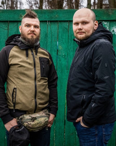 Drone operators Maksym (left) and Yaroslav