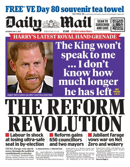 Daily Mail front page, 3 May