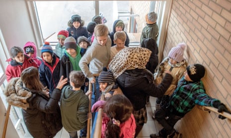 Refugee children at a school in Sweden