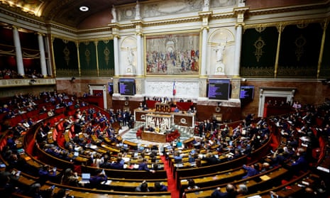 Members of parliament attend a debate to enshrine abortion rights in the constitution at the national assembly in Paris