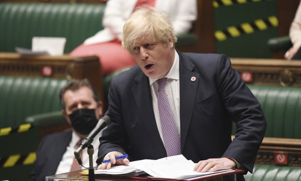 Boris Johnson in the Commons. 