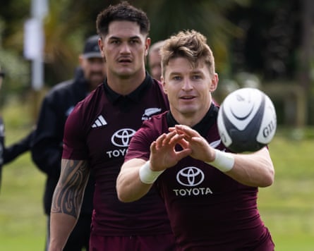 Veteran Beauden Barrett during an All Blacks training session held at North Harbour Stadium.