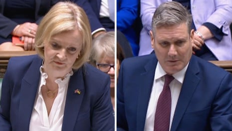 Liz Truss and Keir Starmer face off for first time at PMQs – video