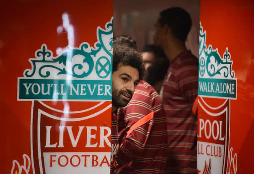 Mohamed Salah of Liverpool before the Premier League match between Liverpool and Newcastle. The hosts won 3-1.