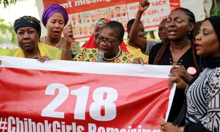 #BringBackOurGirls campaigners with an updated poster after the news that a teenager kidnapped from Chibok more than two years ago has been rescued.