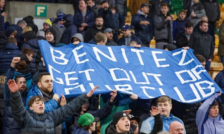 Everton fans’ anti-Benítez banner at Norwich