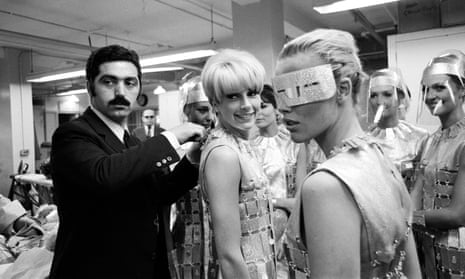 Paco Rabanne on the set of Casino Royale at Elstree Studios in 1966. He went on to design costumes for Jane Fonda in the title role of the 1968 science fiction film Barbarella.