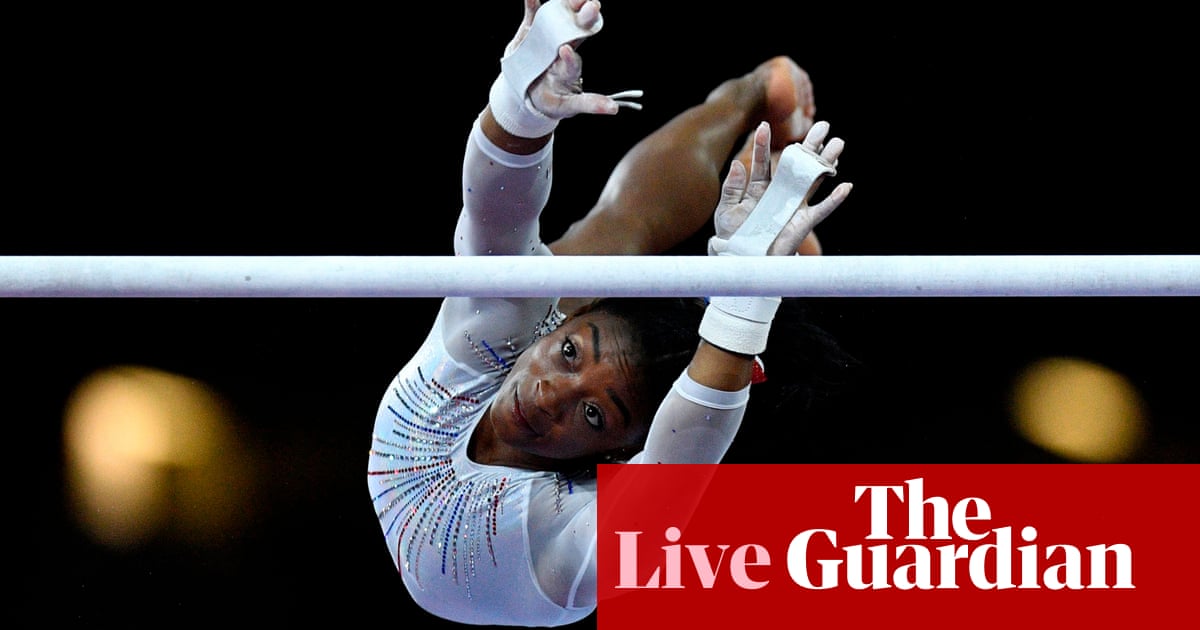 Simone Biles wins fifth world all-around gymnastics title by record margin – live!