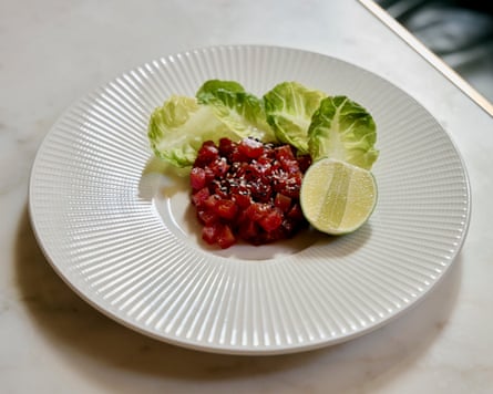 A plate of tuna tartare at Dante Mayfair.