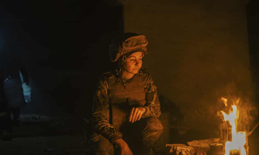 A female Ukrainian soldier in Mariupol’s Azovstal steel plant on 10 May 2022.