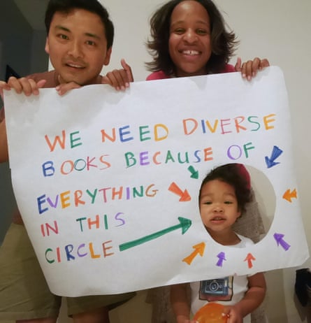 Nicola Yoon, with her daughter and husband.