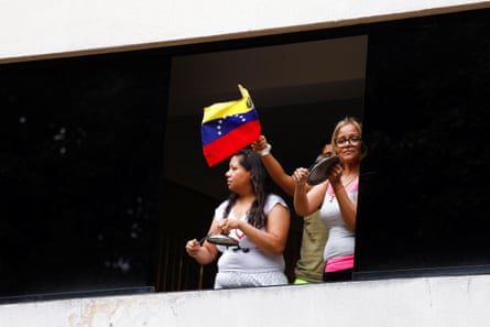 People bang on pot lids, after Venezuela awoke to profound political uncertainty after both President Nicolás Maduro and his opposition rival Edmundo González claimed victory in the presidential election.
