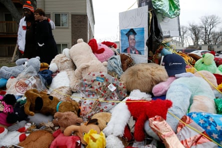 A memorial for Michael Brown, who was shot dead by a white policeman, in Ferguson in November 2014.