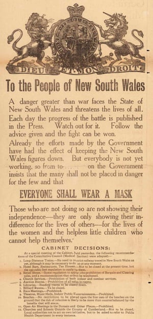 Flu proclamation from NSW government during the Spanish flu outbreak