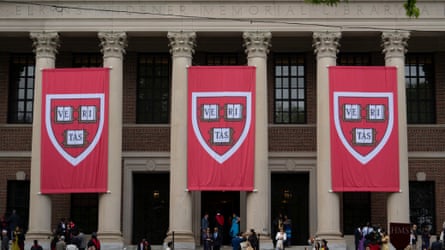 The Widener library during Harvard’s 374th commencement in Cambridge, Massachusetts, on 29 May 2025.