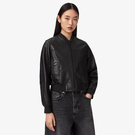 All Saints Repurpose Leather Bomber Jacket