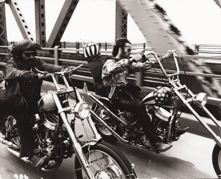 Dennis Hopper and Peter Fonda star in Easy Rider.