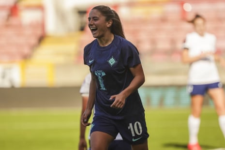 Danielle van de Donk (10) of London City Lionesses scores their fourth goal.