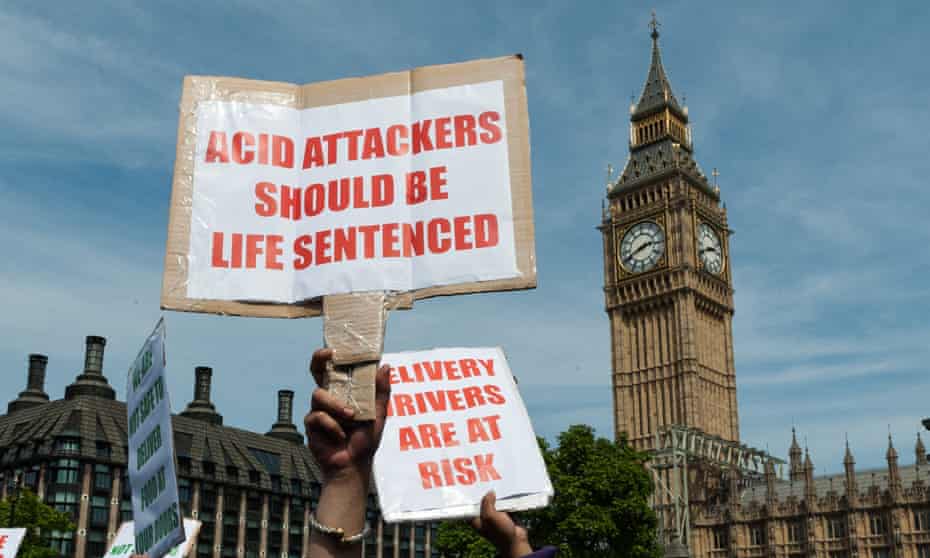 Protest in Parliament Square against acid attacks